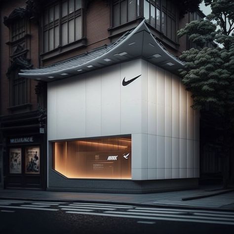 Nike Concept, Architecture Layout, Retail Facade, Concept Stores, Store Layout, Curved Walls, Facade Architecture, Display Design, Facade Design