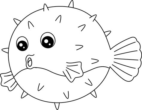 Pufferfish Drawing, Fish Coloring Pages Free Printable, Puffer Fish Drawing, Fish Coloring, Fish Drawing, Fish Coloring Page, Coloring Pages Free Printable, Easy Coloring, Puffer Fish