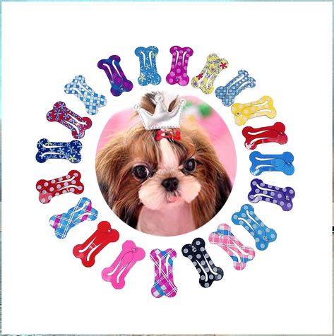 PET SHOW Cute 1" Small Bone Snap Hair Clips Pet Grooming Products Dog Cat Puppy Hair Accessories Random Color Pack of 20 Pet Grooming Products, Dog Food Delivery, Snap Hair Clips, Kids Slide, Dog Hair, Pet Grooming, Random Color, Pet Clothes, Pet Dogs