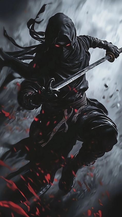 Dark Samurai Wallpaper Hd, Samurai Future, Tattoo Ninja, Black Wallpaper For Iphone, Ronin Art, Ninja Tattoo, Ninja Japan, Iphone Background Art, Sif Dark Souls