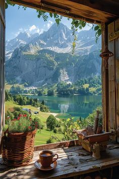 Beautiful Views From Windows, Mountain View From Window, Window View Nature, Summer Garden Aesthetic, Mountain View Aesthetic, Aesthetic Window View, Window View Aesthetic, Window Scenery, 숲 사진