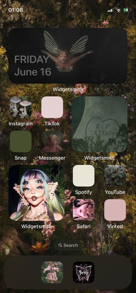 Portals Phone Theme, Portals Melanie Martinez Wallpaper Ipad, Portals Homescreen, Melanie Martinez Homescreen, Portals Widgets, Fairycore Homescreen, Portals Pfp, Portals Wallpaper, Phone Tour