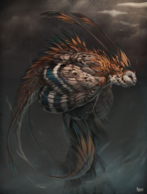 ArtStation - owl wyvern Person Art, Hybrid Art, Creatures Art, Creature Artwork, Mythical Animal, Cool Monsters, Fantasy Beasts, Creature Drawings, Monster Concept Art