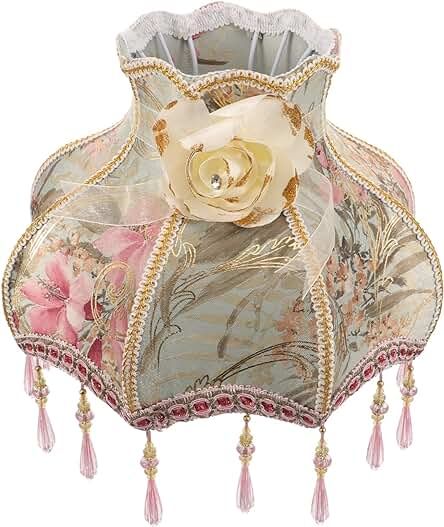 Amazon.com: Victorian Beaded Lamp Shades Beaded Lamp Shades, Vintage Lamp Shade, Light Fixture Covers, Flower Lamp Shade, Dome Lamp, Floral Lampshade, Beaded Lampshade, Shabby Chic Lamp Shades, Rustic Lamp Shades