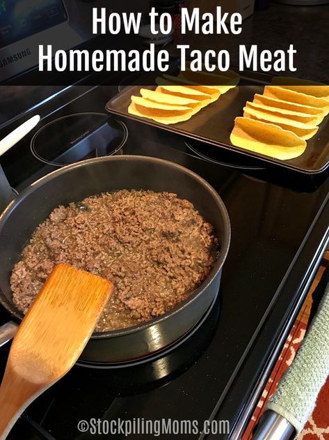 How To Make Taco Meat, How To Make Tacos, Homemade Taco Meat, Taco Meat Recipes, Paleo Meat Recipes, Burger Meat, How To Make Taco, Meat Seasoning, Turkey Tacos