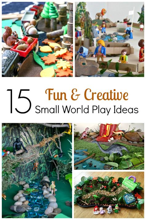 Wow! Perfect small world play ideas to keep kids entertained for hours. Eyfs Small World Ideas, Small World Year 1, Christmas Small World Play, Small World Play Ideas Natural Materials, Kindergarten Small World Play, Woodland Small World, Space Small World Play, Small World Play Ideas, Sandtray Therapy