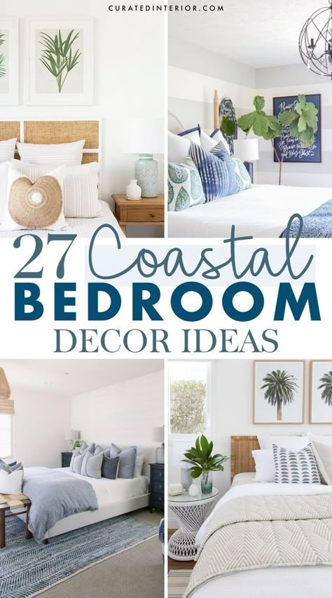 Small Coastal Bedroom, Bedroom Ideas Beach, Beach Bedroom Ideas, Coastal Style Bedroom, Modern Coastal Bedroom, Beach Bedrooms, Coastal Bedroom Decor, Coastal Bedroom Ideas, Coastal Decorating Ideas