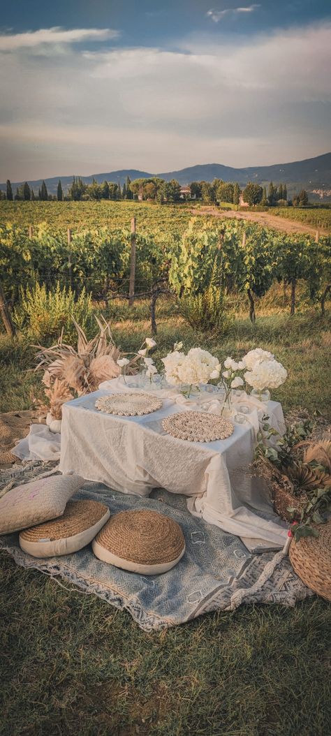 Romantic picnic in the Tuscan vineyard of Fattoria di Pagnana for a special Wedding Proposal Vineyard Proposal Ideas, Scenic Proposal, Picnic Proposal Ideas, Vineyard Proposal, Winery Proposal, Vineyard Picnic, Vineyard Dinner, Wedding Proposal Ideas Engagement, Simple Proposal