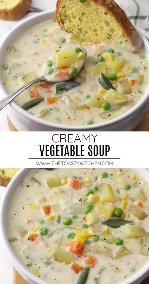 Veg Soup Recipes, Cream Of Vegetable Soup, Creamy Vegetable Soup, Veggie Soup Recipes, Vegetable Noodle Soup, Vegetable Soup With Chicken, Veg Soup, Homemade Soup Recipe, Veggie Delight