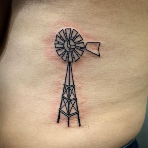 Farm Windmill Tattoo, Tiny Windmill Tattoo, Simple Windmill Tattoo, Windmill Drawing Simple, Windmill Tattoo, Windmill Drawing, Small Windmill, Lilac Tattoo, Farm Windmill