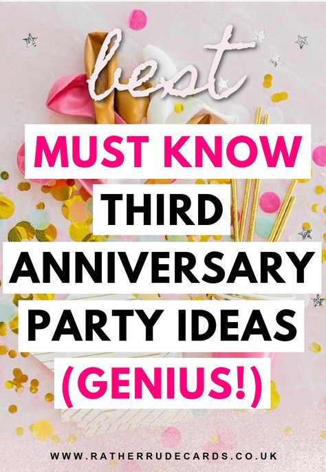 DIY creative third wedding anniversary party ideas Themed Anniversary Party Ideas, Surprise Anniversary Ideas, Wedding Anniversary Party Ideas, Anniversary Party Themes, Wedding Anniversary Ideas, Anniversary Party Ideas, Party Ideas Themes, Period Party, Diy Party Ideas