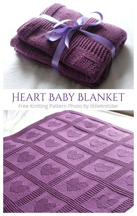 Valentine Heart Blanket Free Knitting Patterns - Knitting Pattern Knitted Heart Square Free Pattern, Knitted Heart Blanket Pattern, Heart Blanket Knitting Pattern, Knit Heart Blanket, Heart Baby Blanket Knitting Pattern, Free Patterns For Baby Blankets, Crochet Heart Pattern Blanket, Knitting Heart Pattern, Baby Blanket Patterns Knitting