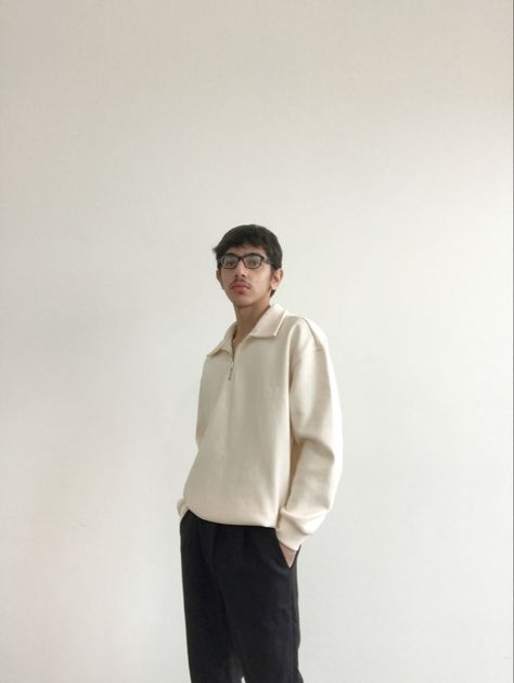 Outfit: beige/ off-white quarter zip sweater, black trousers, white shoes. #style #ootd #photography #model #photooftheday #fashionblogger #mensfashion #fashion #menswear #menstyle #mensstyle #streetstyle #streetwear #fashionstyle #lifestyle #aesthetic #menwithstyle #menshair #outfit #clothing #esquire #vogue #gq Mens Outfit Aesthetic, Aesthetic Mens, Mens Photoshoot, Outfit Beige, Fall Winter Fashion Trends, Winter Fashion Trends, Guys Fits, Fall Winter Fashion, Trousers White