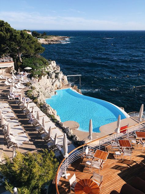 I highly recommend making a visit to Hotel du Cap Eden Roc in Antibes if you're traveling to the South of France. Read my travel blog for more recommendations!  #thestylescribe Hotel Du Cap Eden Roc, Roman Bath House, Hotel Du Cap, Hotel Eden, Eden Rock, Rivers And Roads, Eden Roc, House Unique, Antibes France