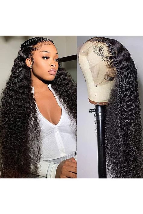 Remissin 13x4 Deep Wave Lace Front Wigs Human Hair Pre Plucked Hairline Curly Wigs for Black Women HD Lace Frontal Wet and Wavy Human Hair Wig with Baby Hair Bleached Knots Natural Color (26 Inch) 40inch Deep Wave Wig, 14inch Deep Curly Wig, Waterwave Lacefront Wig Black, Curly Lace Frontal, Natural Black Women, Bleached Hair, Hd Lace, Wigs For Black Women, Curly Wigs