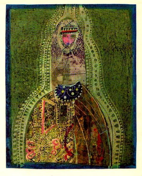 Surreal Folk Art, Romanian Painting Art, Sveta Dorosheva Illustration, Medieval Surrealism, Julia Soboleva Art, Madonna Art, Contemporary Folk Art, Russian Folk Art, Earth Art