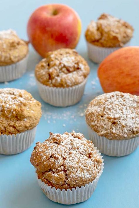 Paleo Nut Free Muffins, Paleo Apple Cinnamon Muffins, Gluten Free Muffins Healthy, Apple Banana Muffins, High Protein Muffins, Dairy Free Muffins, Paleo Apple, Grain Free Breakfast, Apple Muffin Recipes