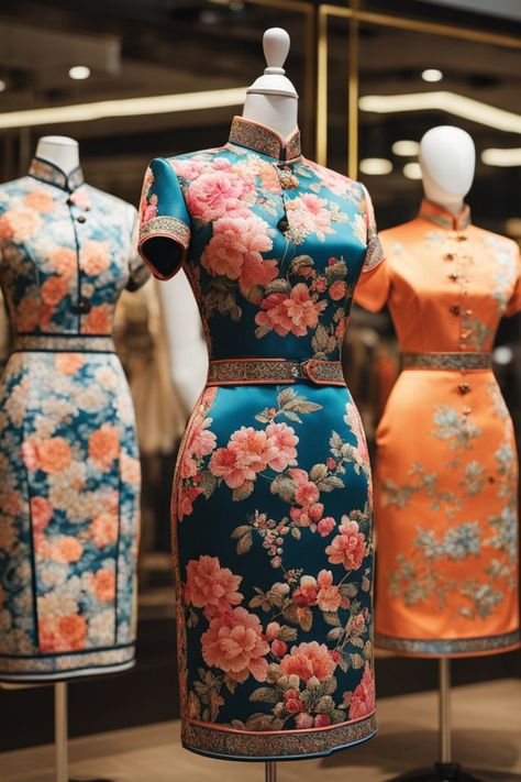 Dive into the allure of Cheongsams in Singapore's fashion landscape. From intricate patterns to modern silhouettes, discover your perfect Cheongsam that narrates a story of culture and elegance. Perfect for celebrations, weddings, or any special occasion. Unveil the cultural charm and step into a world where tradition seamlessly meets contemporary fashion. 🎀✨ #CheongsamsSingapore #CulturalCouture #CelebrationAttire #DressInStyle 🌟👘 Singapore Traditional Dress, Traditional Embroidered Festive Cheongsam, Cinobi Cheongsam, Singapore Outfit, Luxury Long Sleeve Traditional Cheongsam, Traditional Fitted Summer Cheongsam, Traditional Fitted Floral Print Cheongsam, Singapore Fashion, Modern Cheongsam