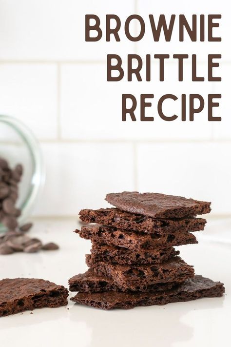 Brownie Crisps, Brownie Bark, Brownie Brittle Recipe, Brownie Brittle, Easy Brownie, Peanut Brittle Recipe, Resepi Biskut, Brittle Recipes, Bark Recipe