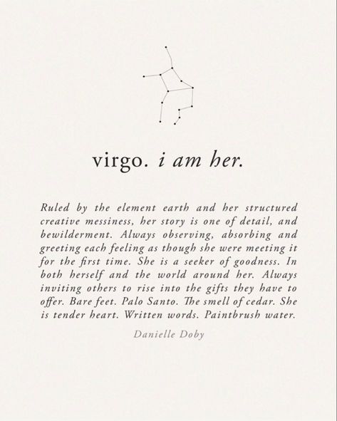 Virgo I Am Her, Virgo Quotes Aesthetic, Virgo Horoscope Tattoo, Virgo Aesthetic Tattoo, Virgo Aesthetic Wallpaper, Danielle Doby, Virgo Things, Virgo Aesthetic, Virgo Energy