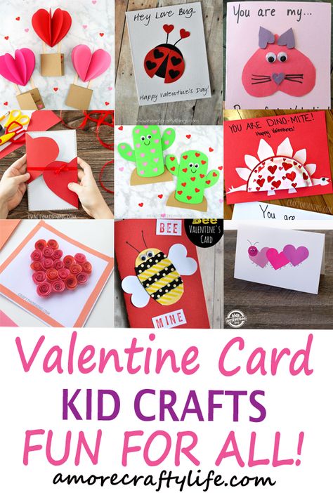 Preschool Valentine Cards, Valentines Day Crafts For Preschoolers, Arts And Crafts Activities, Valentine Card Crafts, Homemade Valentines Day Cards, Diy Valentines Cards, Valentine's Day Crafts For Kids, Preschool Valentines, Valentine Cards Handmade