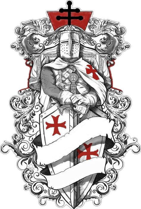 Crusader Helmet Tattoo, Crusader Tattoo Design, Templar Tattoo Design, Knights Templar Art, Crusader Knight Art, Crusader Knight Tattoo, Medieval Knight Tattoo, Templar Wallpaper, Knights Templar Tattoo