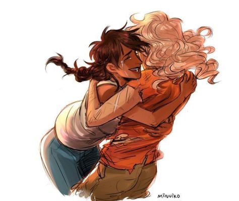 Tackle Hug, Piper And Annabeth, Percy Jackson Drawings, Percy Jackson Ships, Rick Riordan Series, Piper Mclean, Percy Jackson Quotes, Percy Jackson Fan Art, Percy Jackson Characters