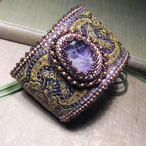 Cuff Necklace, Bead Embroidered Bracelet, Embroidered Bracelet, Purple Quartz, Purple Bracelet, Beaded Cuff Bracelet, Rings Necklace, Cuff Jewelry, Rings Gold