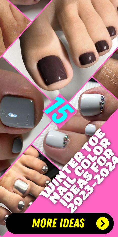 Purple and White Winter Pedicures: Elevate your winter look with purple and white winter pedicures for 2023. Whether you choose gel nail combinations, classic French tip designs, or pretty pedicures, the shades capture the beauty of the season and the 2023 trends. Embrace the elegance and style of the upcoming year with nails that shine and match the latest trends. Nail Combinations, Metallic Nail Colors, Toe Nail Colors, Latest Nails, Olive Nails, Taupe Nails, Pretty Pedicures, Gray Nail, Blue Nail Color