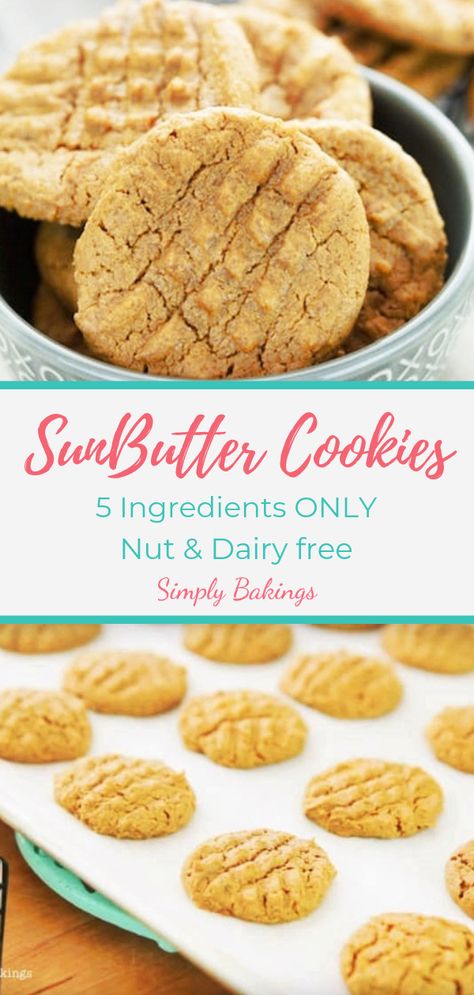 Sunflower Butter Cookies, Sunbutter Cookies, Sunbutter Recipes, Nut Butter Cookies, Sun Butter, Busy Mom Recipes, Dairy Free Cookies, Vegan Baking Recipes, Peanut Allergy