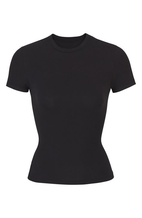 A tried-and-true classic, this fitted tee made from stretch-cotton jersey is from Kim Kardashian West's highly sought-out SKIMS. 21 1/2" length (size Medium) Crewneck 90% cotton, 10% elastane Machine wash, tumble dry Imported Women's Clothing Fitted Cotton Short Sleeve Crew Neck Top, Tshirt Png, Dr Wardrobe, Clothes Wishlist, Dr Closet, Birthday Wishlist, Basic T Shirt, Christmas Wish, Basic Tee