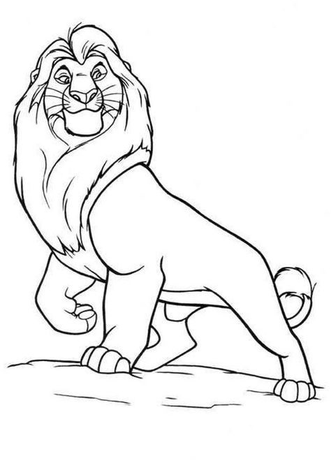 Peacock Drawing With Colour, King Coloring Page, Lion King Coloring Pages, Disney Colouring Pages, King Drawing, Lion Coloring Pages, Lion King Drawings, Il Re Leone, Roi Lion