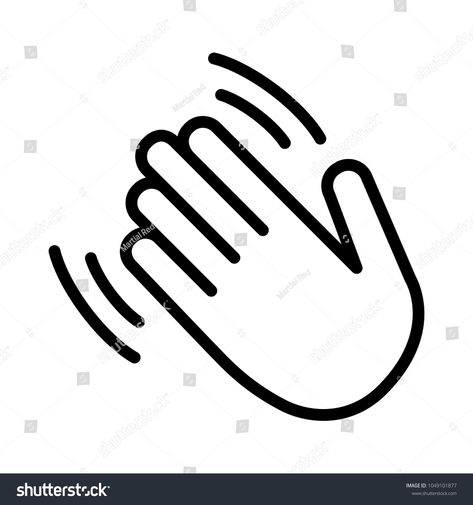 Hand wave \u002F waving hi or hello gesture line art vector icon for apps and websites #Ad , #spon, #waving#gesture#u002F#Hand Waving Hands Drawing, Wave Hand Drawing, How To Draw A Waving Hand, Hand Waving Drawing, Hand Wave Drawing, Icon For Apps, Waving Hand, Procreate Ideas, Wave Drawing