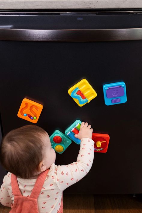 One of the best parts about the PlayTab tiles being magnetic and easily removed from the board? You can take them on the go with you or play with them on magnet-friendly surfaces like refrigerators, dishwashers, and even some doors! 🙌  Discover this new take on an activity board for babies and toddlers at the link below! Baby Activity Board, Toy Road, Magnetic Games, Infant Room, Magnet Toys, Magnetic Toys, Sand Toys, Space Toys, Activity Board