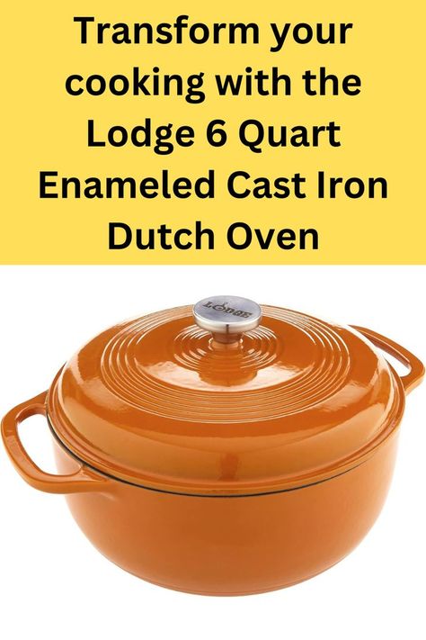 Transform your cooking with the Lodge 6 Quart Enameled Cast Iron Dutch Oven! 🍳 Perfect for marinating, baking, and serving, it’s oven-safe up to 500°F and looks stunning in apricot. Durable, versatile, and a kitchen essential. Cast iron cookware | Dutch oven recipes | Enameled cast iron cookware | Durable kitchen essentials | Lodge Dutch oven for baking #EnameledDutchOven #LodgeCookware #CastIronEssentials #DutchOvenRecipes #StylishCookware #KitchenMustHavesUSA #DurableCookware Lodge Dutch Oven, Lodge Cookware, Enameled Cast Iron Cookware, Dutch Oven Recipes, Cast Iron Dutch Oven, Kitchen Must Haves, Enameled Cast Iron, Cast Iron Cookware, Dutch Oven