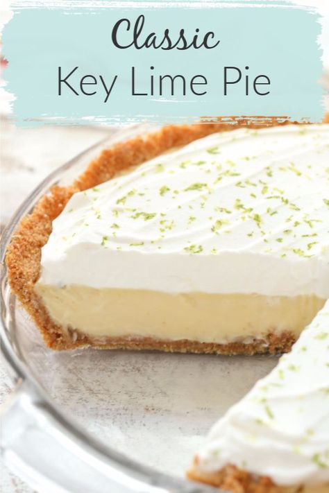 Key Lime Pie Filling, Creamy Key Lime Pie, Atlantic Beach Pie, Homemade Graham Cracker, Pie Homemade, Key Lime Pie Easy, Homemade Whipped Cream Recipe, Lemon Pie Recipe, Homemade Graham Cracker Crust