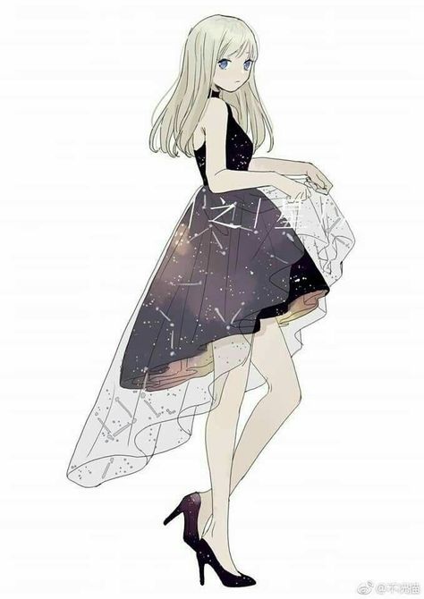 Galaxy Character Design, Art Mignon, Seni Dan Kraf, 캐릭터 드로잉, Anime Dress, Fashion Design Drawings, 영감을 주는 캐릭터, Art Anime, Anime Kawaii