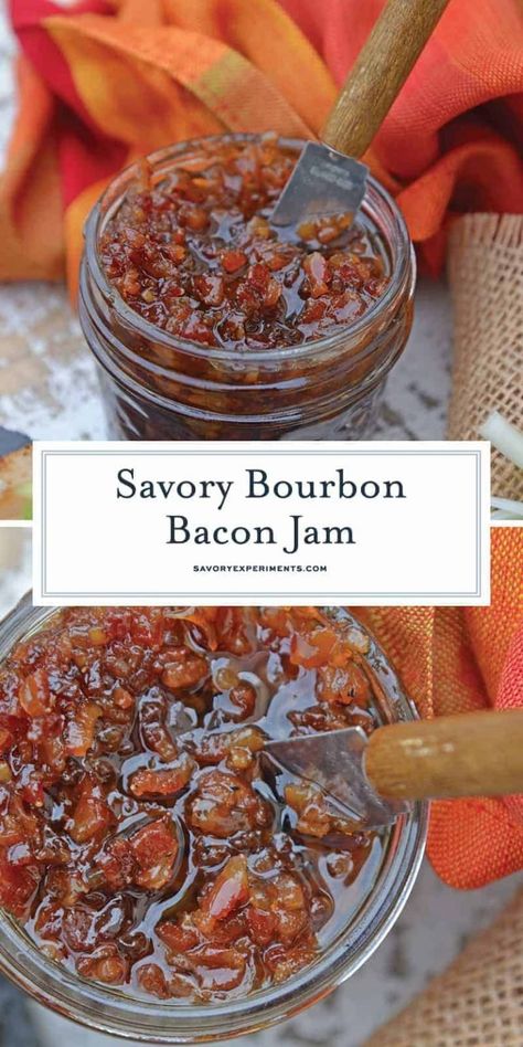 Bourbon Bacon Jam Recipe, Homemade Jam Recipes, Bourbon Bacon Jam, Bacon Jam Recipe, Bourbon Bacon, Home Canning Recipes, Jam Recipes Homemade, Bacon Jam, Jam And Jelly