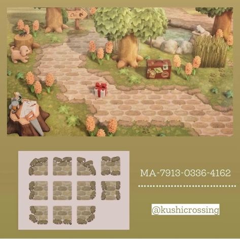 Animal Crossing Online, Cottage Core Animal Crossing, Cottagecore Animal Crossing, Animal Crossing Qr Codes, Future Islands, Motif Acnl, Wooden Path, Acnh Cottagecore, Path Ideas