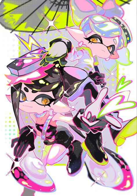 Marie And Callie, Splatoon Idols, Splatoon Games, Callie And Marie, Splatoon Art, Splatoon 2 Art, Splatoon Comics, Splatoon 3, Funky Art