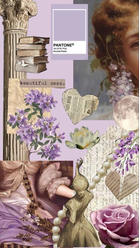 Wallpaper Backgrounds Aesthetic Vintage Pastel Purple, Purple Newspaper Aesthetic, Wallpaper Aesthetic Vintage Purple, Purple Collage Aesthetic Wallpaper, Purple Wallpaper Vintage, Vintage Purple Wallpaper, Vintage Purple Aesthetic, Purple Vintage Wallpaper, Purple Vintage Aesthetic