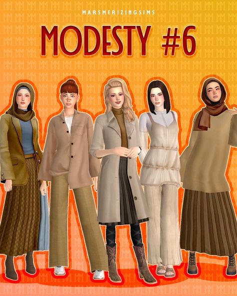 MODESTY #6 (Public August 17th) | Patreon Hijab Blouse, Hoodie Romper, Hoodie Jumpsuit, Modest Clothes, Sims 4 Mm Cc, Modest Maxi, Velvet Hoodie, Sims 4 Mm, Jeans With Heels