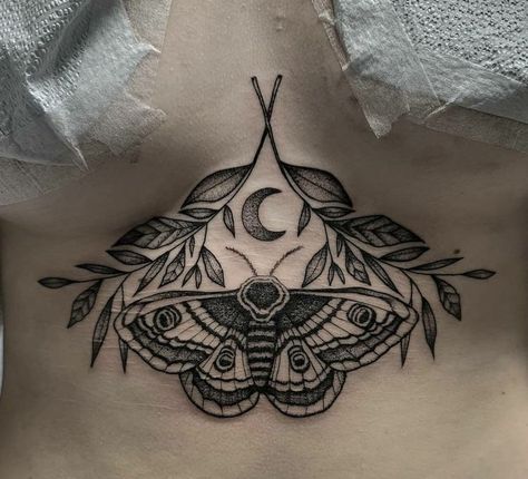 X Tattoo, Tattoos Geometric, Moth Tattoo, Stomach Tattoos, Sternum Tattoo, Dream Tattoos, Dope Tattoos, Simplistic Tattoos, Chest Tattoo