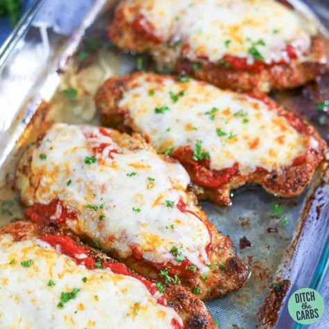 Keto Chicken Recipes Ketogenic Diet, Carb Free Italian Recipes, Kept Dinner Recipes Easy, Air Fryer Keto Chicken Parmesan, Keto Baked Parmesan Crusted Chicken, Keto Chicken Parmigiana, Clean Chicken Parmesan Recipe, Keto Chicken Parmesan Recipe Easy, Keto Dinner Chicken Recipes