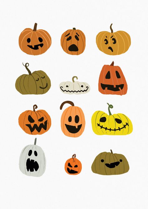 Digital download artwork to print at your convenience. Perfect for the spooky season, can be used on posters, party invitations, wall art etc.  A6/A5/A4/A3/A2/A1 Pumpkin Head Illustration, October Core, Fall Posters, October Decor, October Decorations, Dekorasi Halloween, Poster Decoration, Identity Project, Pumpkin Illustration