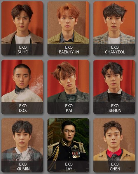 Exo Members Photo, Exo With Names, Exo Members Names, Exo All Members, Exo Names, Exo Group Photo, Singing Groups, Zoro And Robin, Exo Group