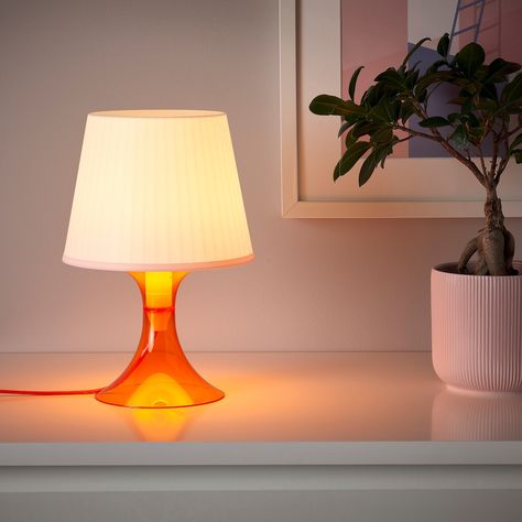 LAMPAN Table lamp - orange/white - IKEA Ikea Lamps, Ikea Table Lamp, Evil Lair, Orange Lamp, Secret Hideaway, Ikea Lamp, Led Decorative Lights, Maxi Pad, Bedroom Lights