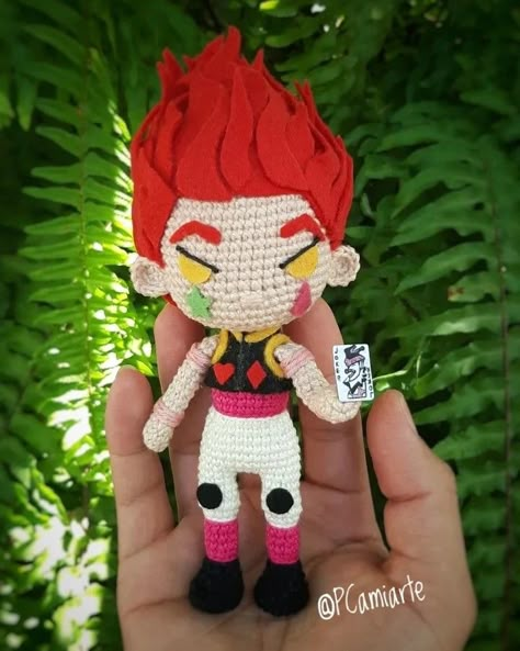 #amigurumi #hisoka #hisokamorow #hunterxhunter #hxh #croche #crochet #crochetdolls Hisoka Crochet Pattern, Hxh Crochet, Hunter X Hunter Crochet, Crochet Anime Characters, Anime Crochet Patterns, Anime Crochet Patterns Free, Sunflower Granny Square Pattern, Basic Granny Square, Amigurumi Anime