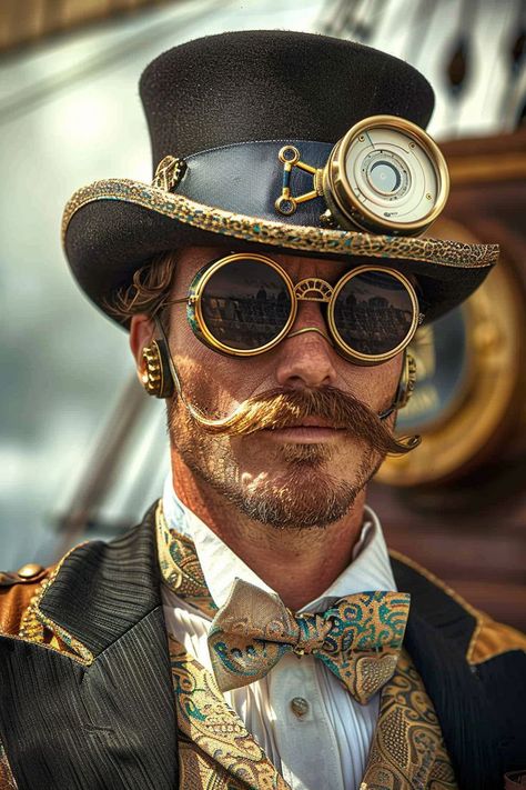 Steampunk Hats Mens, Steampunk Outfit Men, Steampunk Circus, Punk Costume, Steampunk Character, Steampunk Man, Steampunk Illustration, Steampunk Items, Steampunk Artwork