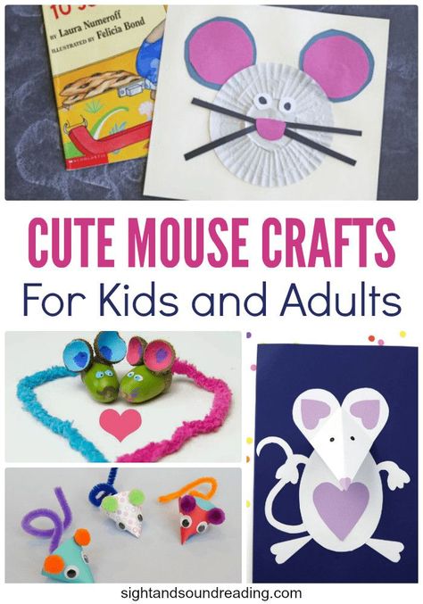 15 Easy and Cute Mouse Crafts for Kids and Adults https://www.sightandsoundreading.com/cute-mouse-crafts-for-kids-and-adults/?utm_campaign=coschedule&utm_source=pinterest&utm_medium=Mrs.%20Karle%27s%20Sight%20and%20Sound%20Reading%7C%20Literacy%20Lesson%20Plans%20and%20%20educational%20activities&utm_content=15%20Easy%20and%20Cute%20Mouse%20Crafts%20for%20Kids%20and%20Adults Here are 15 15 Cute Mouse Crafts for Kids and Adults that you will love....don't be afraid of mice, make a cute and easy c Birthday Kids Ideas, Mouse Crafts For Kids, Preschool Mouse, Mouse And The Motorcycle, Mickey Mouse Crafts, Mouse Crafts, Animal Activities, Crafts For Kids To Make, Cute Mouse